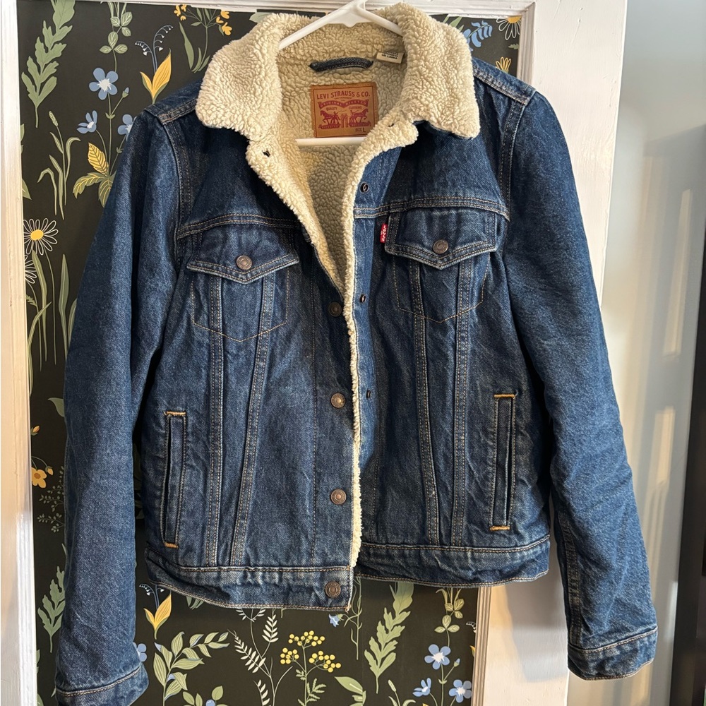 Levi's Cream Sherpa Lined Jacket